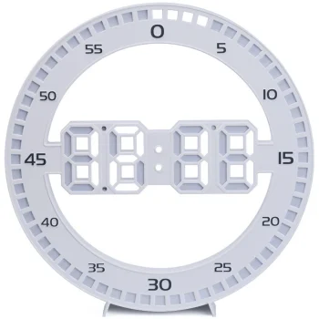 Electronic LED Clock with Alarm and Thermometer, White