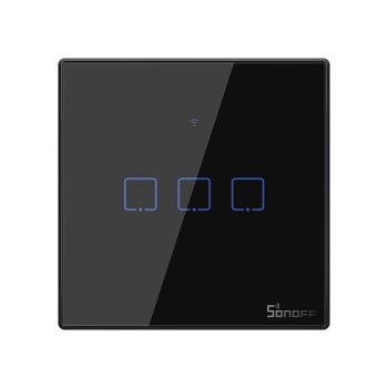 Sonoff T3EU3C Smart Touch Wall Switch 3-Gang Wi-Fi & RF Black