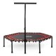 Neo-Sport 127cm Red Hexagonal Fitness Trampoline with Handle - Workout Equipment