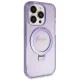 Guess iPhone 13 Pro Max Case Ring Stand Script Glitter MagSafe, Purple