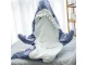 Wearable Shark Blanket Onesie with Hood, Cozy Pajama Costume, Size M, Grey