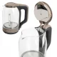 Electric Kettle, Glass, 1500W, 2L, LED Illumination, Brown