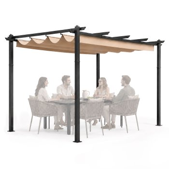 Multigarden Garden and Terrace Pergola, 3x4 m, Steel, Beige