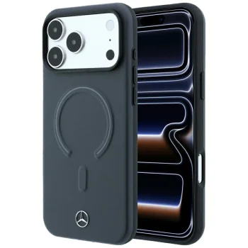 Mercedes-Benz Leather 3D MagSafe Case for iPhone 18 Pro Max / 17 Pro Max, Anthracite