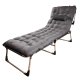Folding Camping Bed / Lounger LUARO with Mattress, 193 cm, Dark Grey