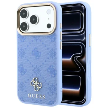 Guess Peony 4G Small Logo MagSafe Case for iPhone 18 Pro / 17 Pro, Light Blue