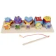 Kruzzel Wooden Shape Sorter and Fishing Game, Multicolor