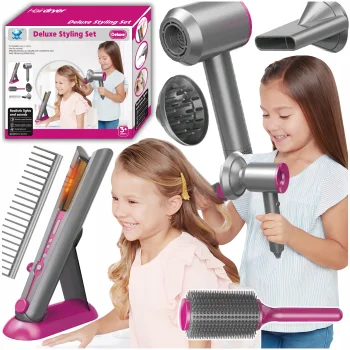 Kids Toy Hairdresser Set with Hair Dryer and Curling Iron