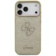 Guess Fixed Glitter Big 4G Metal Frame Phone Case Cover iPhone 17 Pro Max - gold