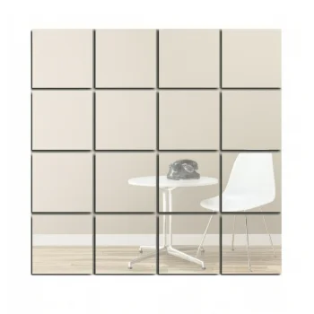 Square Acrylic Mirror Wall Stickers 15x15cm (16 pcs)