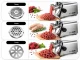 Electric Meat Grinder 800W Stainless Steel with 3 Plates, Silver