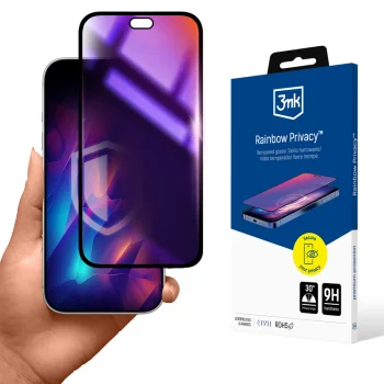 Apsauginis stiklas 3mk Rainbow Privacy, skirtas iPhone 18 Pro, 9H