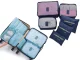 Travel Organizers for Suitcase and Laundry, 6 pcs, Navy Blue