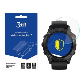 Garmin Fenix 6 Pro 3MK Hybrid Flexible Glass Tempered Watch Screen Protector, 3 pcs.