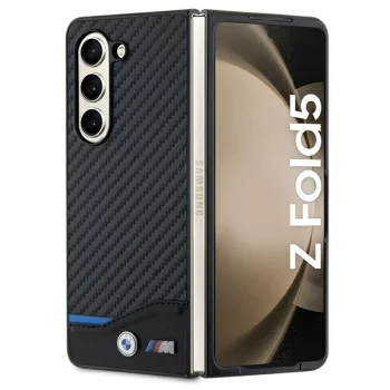 BMW Samsung Galaxy Z Fold 5 Case Leather Carbon, Black