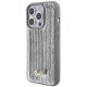 Guess iPhone 15 Pro Case Sequin Script Metal, Silver