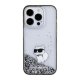 Apple iPhone 15 Pro Max 6.7\" Karl Lagerfeld Liquid Glitter Choupette Case Cover, Transparent