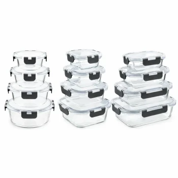 Glass Food Storage Containers Set DA614, 12 Pcs