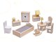 Liela Bērnu Spēļu MDF Koka Leļļu Māja ar Mēbelēm Piederumiem, 70cm | Play Dollhouse with Furniture