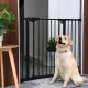 ECOTOYS Steel Safety Gate for Stairs and Doorways 74-105 cm with Extensions, Black