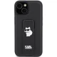 Karl Lagerfeld iPhone 15 Plus / 14 Plus Case Gripstand Saffiano Choupette Pin, Black