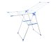 Large Foldable Clothes Drying Rack with 2 Levels, White-Blue