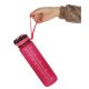 Motivational Water Bottle with Time Marker Reminder Tracker Leak-proof BPA Free, 1L, Pink