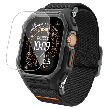 Spigen Lite Fit Pro dirželis ir apsauginis stiklas Apple Watch Ultra 49mm, Matte Black
