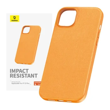 Baseus Fauxther Series Case for iPhone 15 Plus, Orange