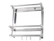 Hanging Bathroom Shelf Organizer with 2 Tiers and Hooks