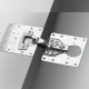 Universal hinge repair plate, stainless steel, 90x90 mm, silver