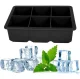 Silicone Ice Cube Tray for 6 Large Cubes DA95, Black