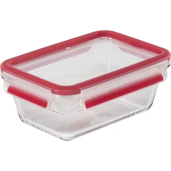 Emsa Clip&Close Glass Food Storage Container 850 ml, Red