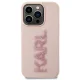 Karl Lagerfeld iPhone 15 Pro Case 3D Logo Glitter, Pink