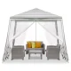 Garden Gazebo / Party Tent with Mosquito Net 3x3 m, White/Green