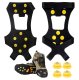 Ice Cleats with 20 Spikes for Shoes and Boots, EU 41-47, Black Yellow