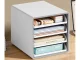 Desk Organizer with 4 Drawers, A4 Document Holder, White