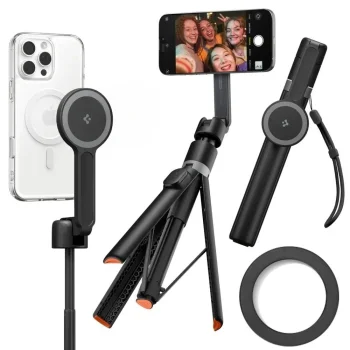 Spigen S581W MagSafe Bluetooth Selfie Stick and Tripod, Black