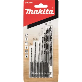Makita 7-Piece Wood Drill Bit Set, 1/4"
