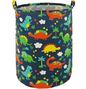 Blue Cotton Canvas Toy Storage Basket (45x34 cm)