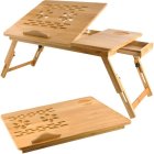 Adjustable Bamboo Laptop Table S23452 for Bed and Sofa
