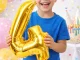 Foil Balloon Number 4 for Birthday Party 66cm, Gold