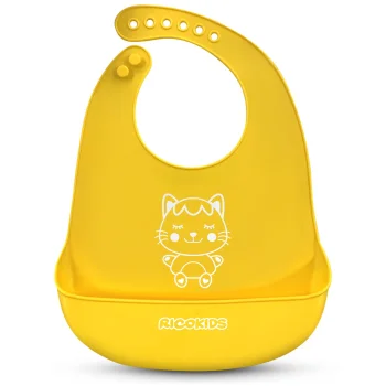 Ricokids Silicone Bib with Pocket, Yellow