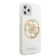 Guess iPhone 11 Pro Max Case Glitter 4G Circle Logo, White