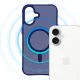 3mk Smoke MagCase dėklas iPhone 16 su MagSafe, mėlynas pusiau permatomas