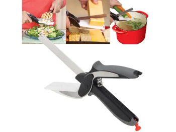 Kitchen Scissors with Built-in Cutting Board for Vegetables and Meat