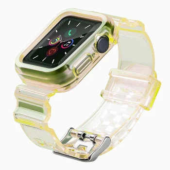 Silicone Strap with Case for Apple Watch 44mm - Yellow