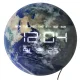 Planet Earth Wall Clock with LED Display 32 cm, Blue