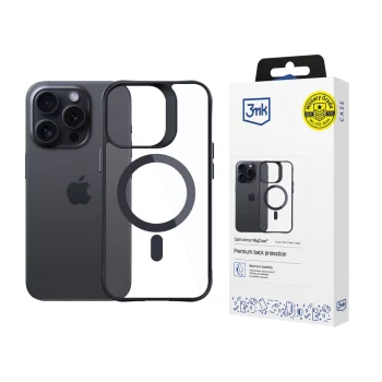 3Mk Protection Satin Armor MagCase for Apple iPhone 15 Pro, Transparent