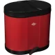 Wesco Eco-Double Bin Recycling Trash Can, 2x 15 L, Pedal Bin, Red
